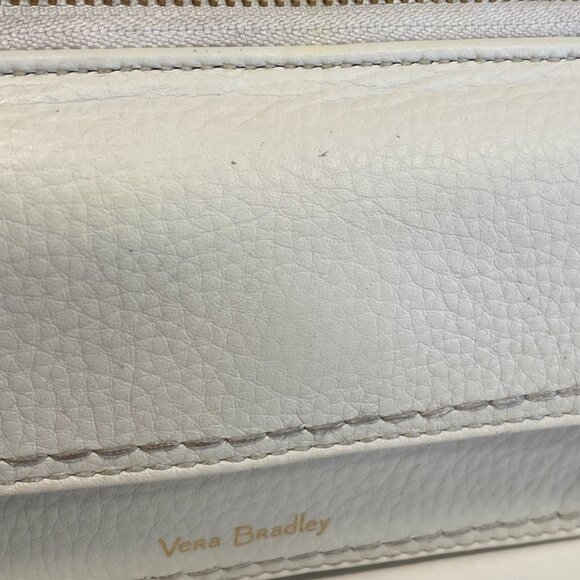 VERA BRADLEY  "Mallory"  White Leather All-In-One RFID Crossbody Bag Or Wristlet - Picture 3 of 14